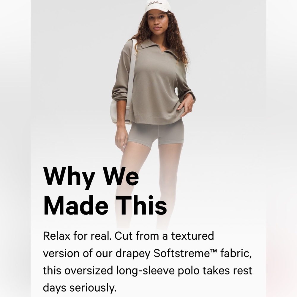 NWT lululemon Softstreme Pique Oversized LS Polo - XS - WSHG - Picture 13 of 16